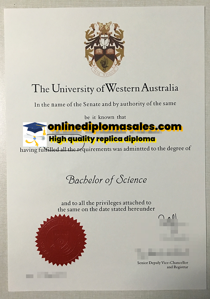 Sell ​​University of Western Australia certificates online.