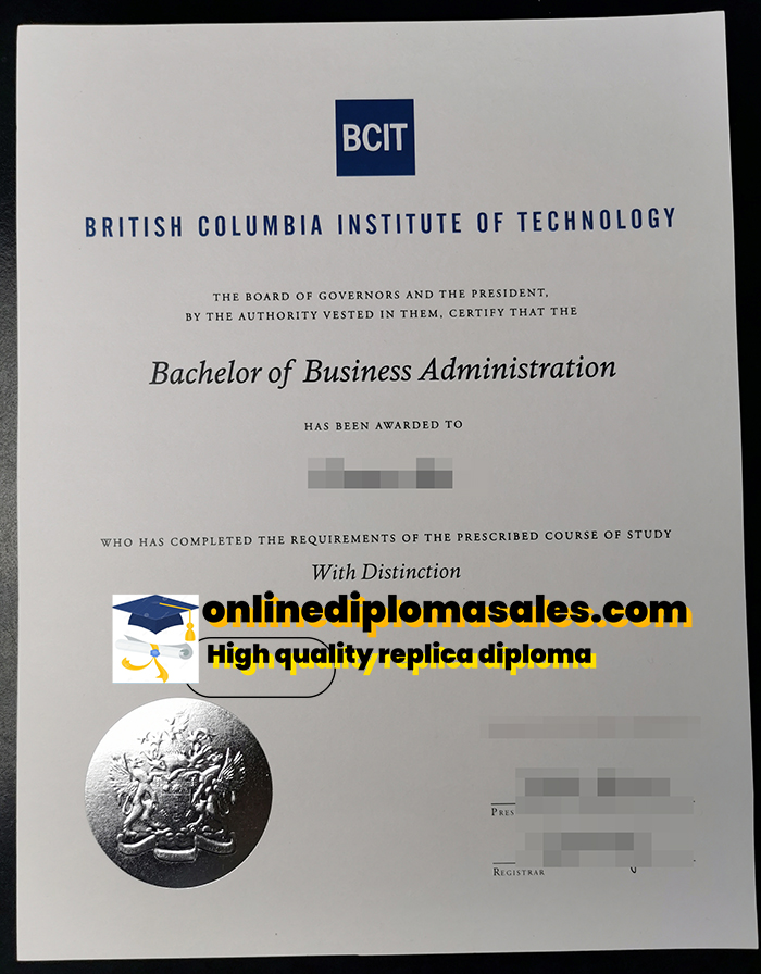 Buy British Columbia Institute of Technology degree certificate online.