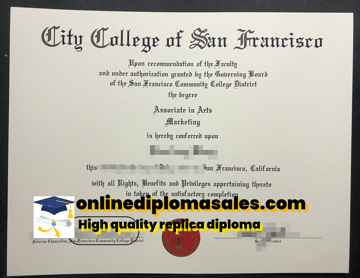 Where to buy City College of San Francisco degree certificate?