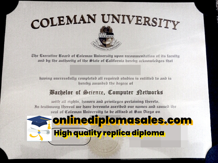 Where to buy Coleman University degree certificate?