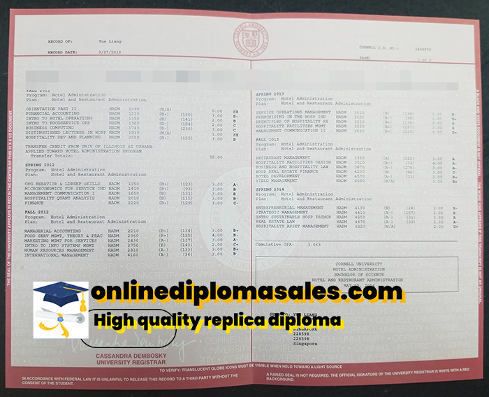 Where to buy fake Cornell University transcript?