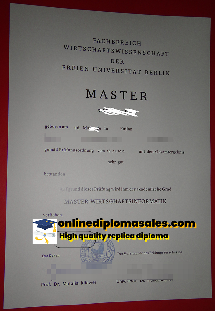 Order Free University of Berlin diploma online.