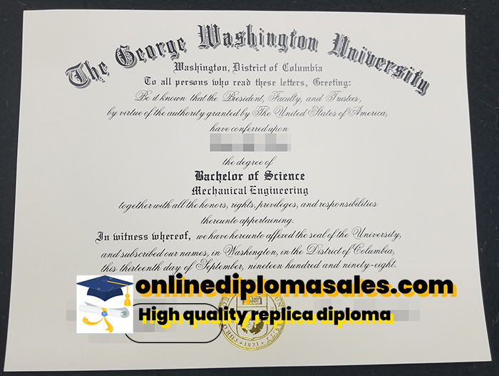 George Washington University high quality fake diploma.