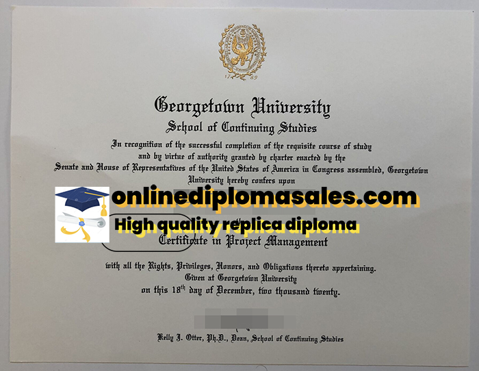 Order Georgetown University high quality fake diploma.