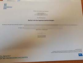 Ghent University fake diploma sample.