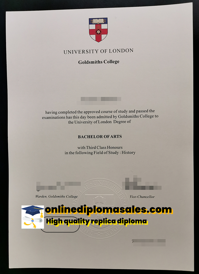 Goldsmiths, University of London diplomas for sale online.