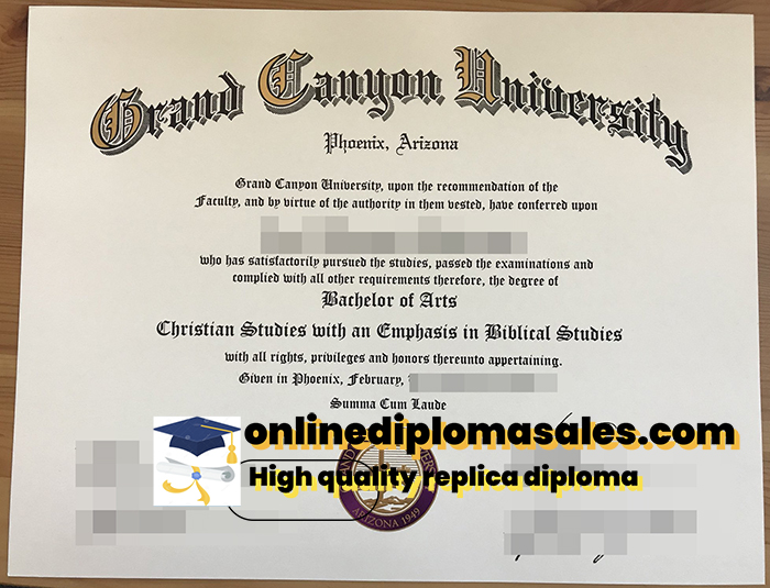 How to order a Grand Canyon University degree certificate?