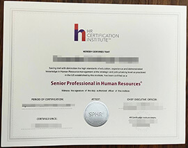 HR certification institute certificate for sale online.