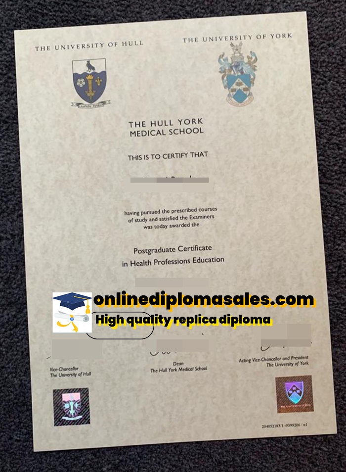 How to order Hull York Medical School certificate?