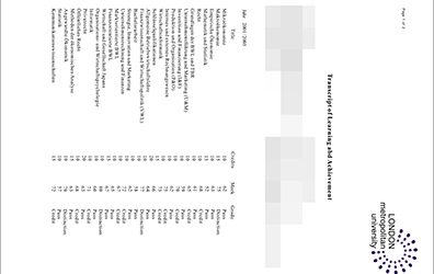 Ludwig-Maximilians-Universität Mün fake transcript