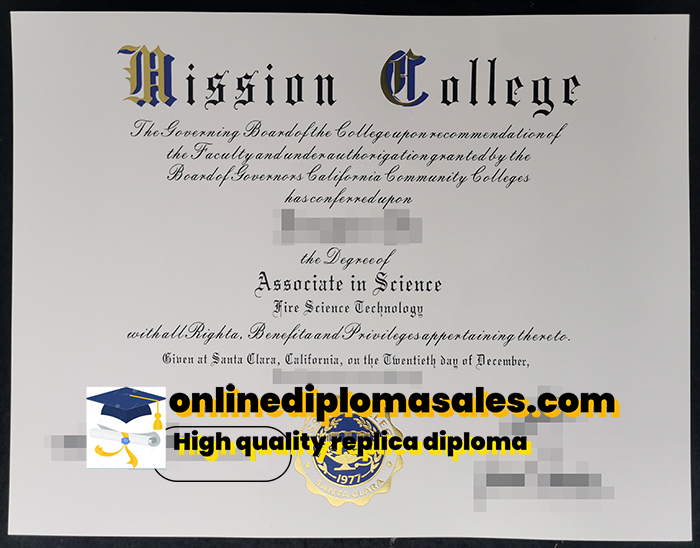 Where to order Mission College certificate?