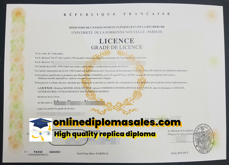 Université Sorbonne Nouvelle fake degree diplomas for sale online.