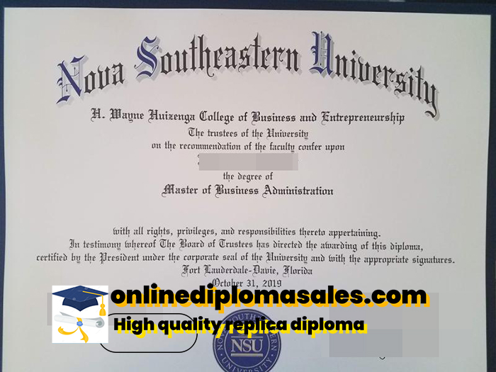 How long does it take to buy a Nova Southeastern University degree certificate?