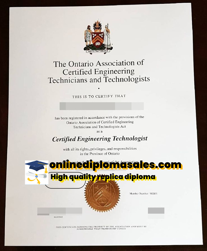 Ontario Association of Certified Engineering Certificate