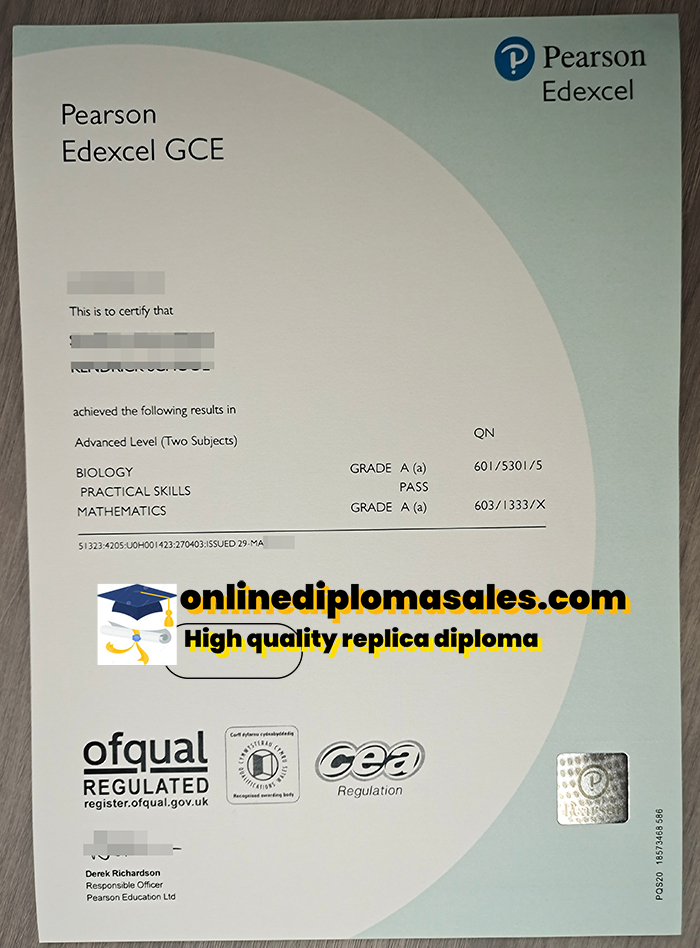 Where to buy Pearson Edexcel GCE fake certificate?