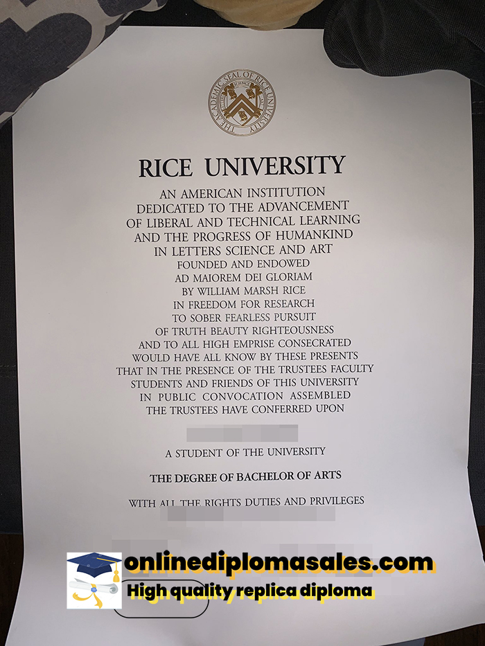 How to buy a Rice University degree certificate?