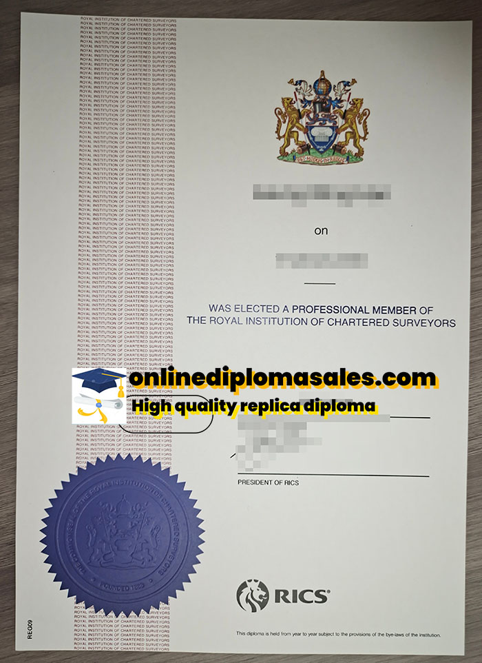 RICS certificate diplomas for sale online.