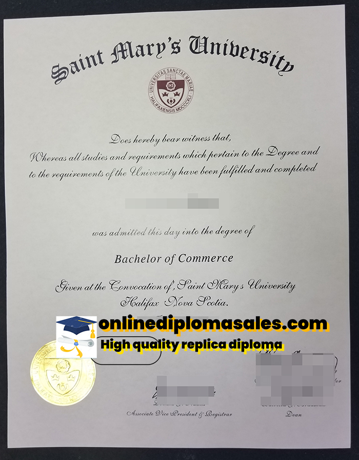 Saint Mary's University degree certificates for sale.