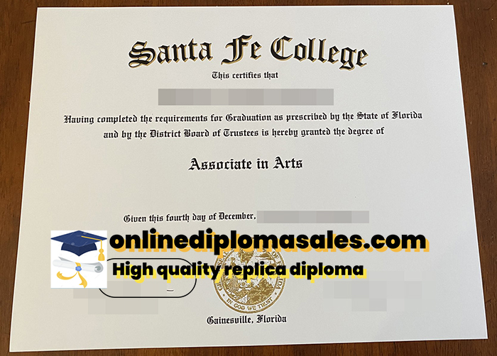 Buy Santa Fe college fake degree diploma quickly.