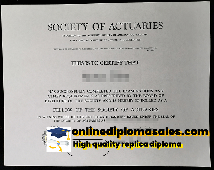 How long does it take to purchase a Society of Actuaries certificate?