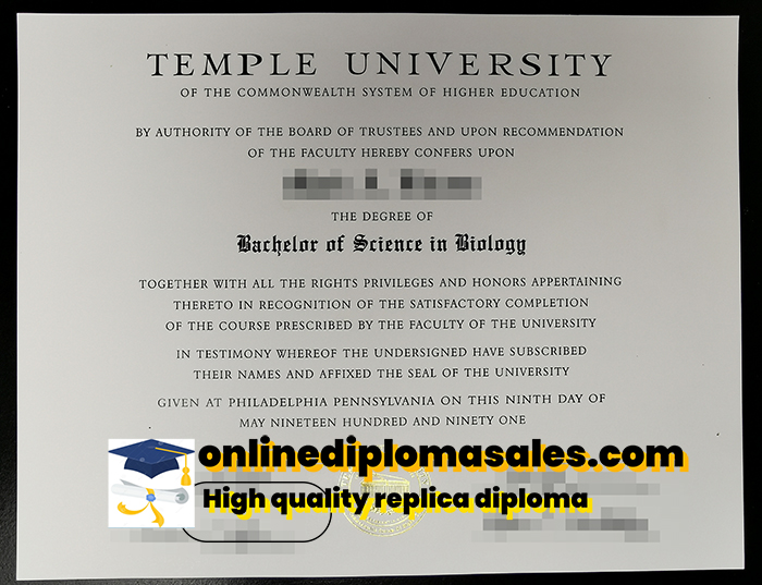 Buy Temple University fake diploma online.