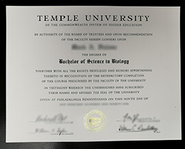 Buy Temple University fake diploma online.