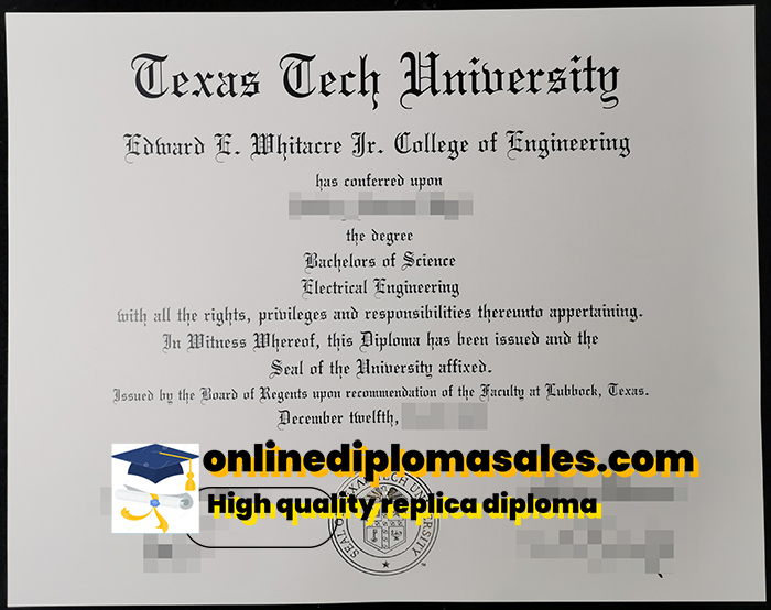 How to buy a Texas Tech University degree certificate?