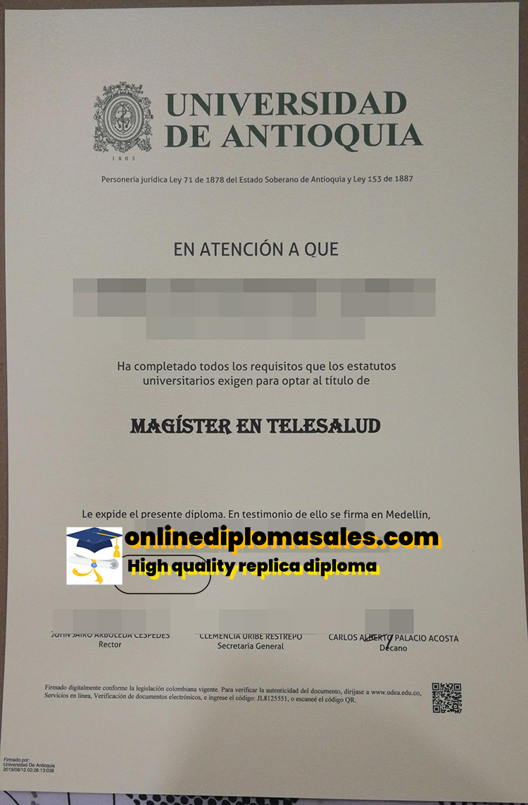 Buy Universidad de Antioquia fake degree certificate online.