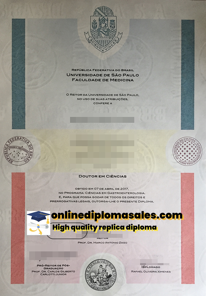 Where to buy Universidade de São Paulo fake diploma certificate?