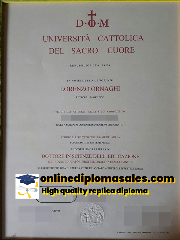 How to get a fake diploma from Università Cattolica del Sacro Cuore?