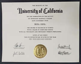 Buy University of California, San Diego degree certificate online.