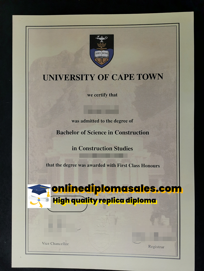 Sell ​​University of Cape Town degree diplomas online.