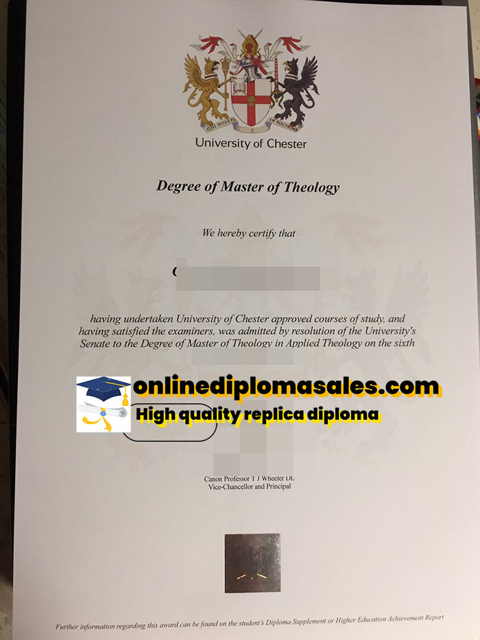 How to replace the University of Chester degree certificate?