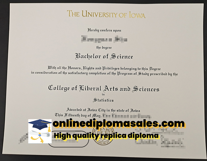 Sell ​​University of Iowa degree certificates online.