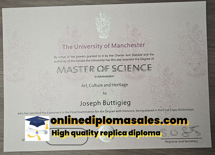 How long does it take to buy a University of Manchester degree certificate?