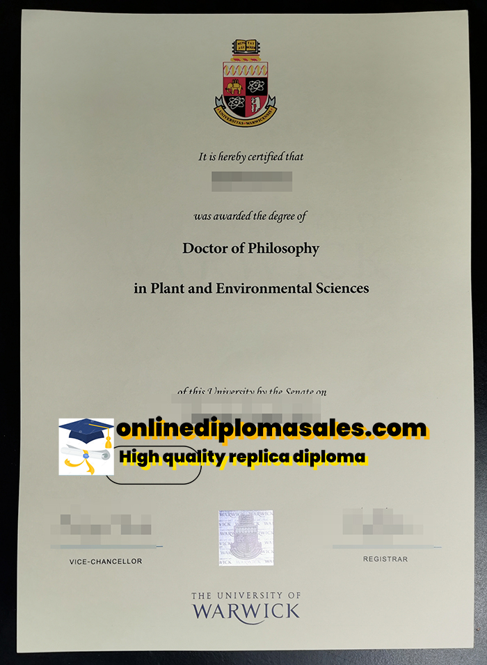 University of Warwick diploma certificate for sale