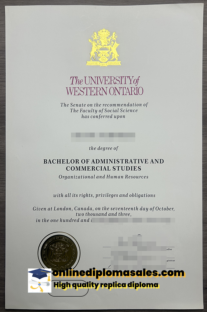 How long does it take to buy a University of Western Ontario diploma?