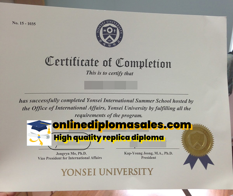 How long does it take to buy a Yonsei University fake diploma?