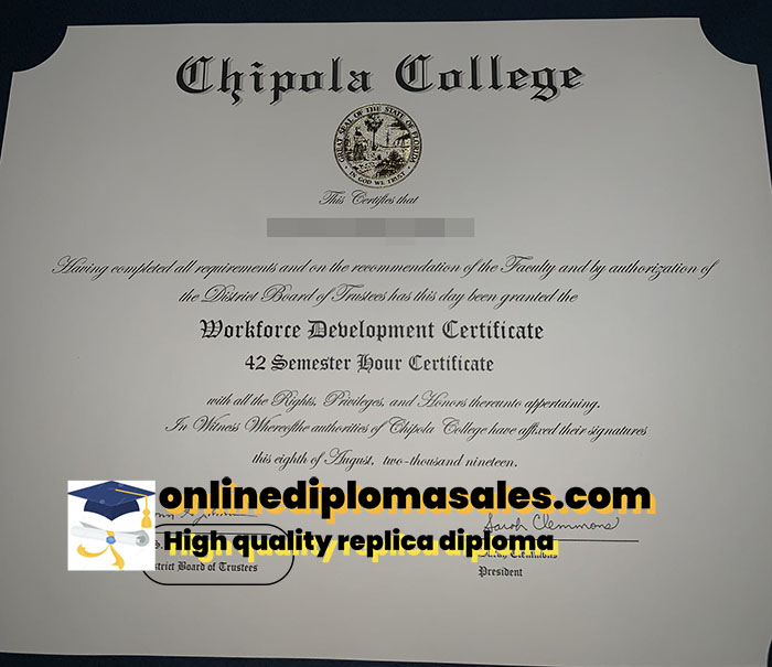 How long does it take to buy a fake diploma from Chipola College?