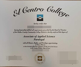 Where to buy el centro college diploma certificate?