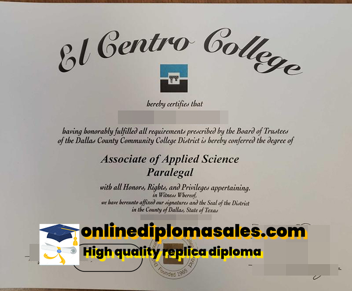 Where to buy el centro college diploma certificate?