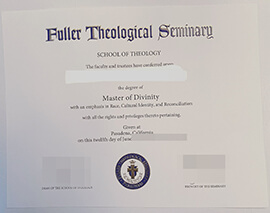 Where to order fuller theological seminary degree certificate?