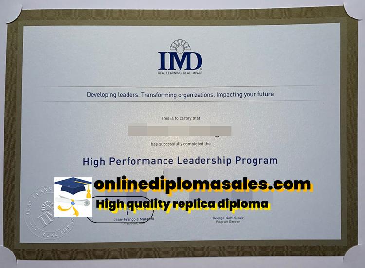 Buy international institute for management development (IMD) diploma.