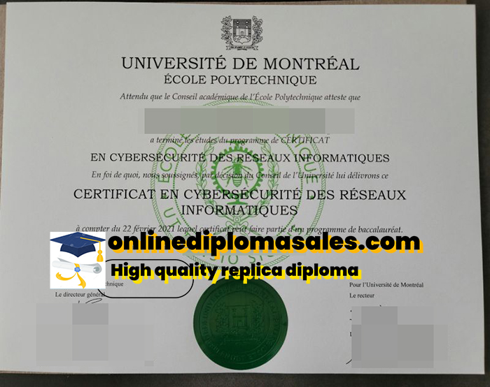 Where to buy the Universite de Montreal Ecole Polytechnique diploma?