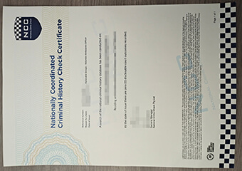 AUS Coordinated Criminal History Check Certificate